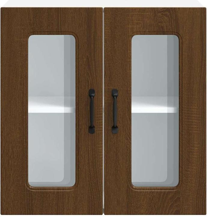 Produktbild vidaXL Küchen-Hängeschrank mit Glastür Kalmar Braun Eichen-Optik (60 x 31 x 60 cm)