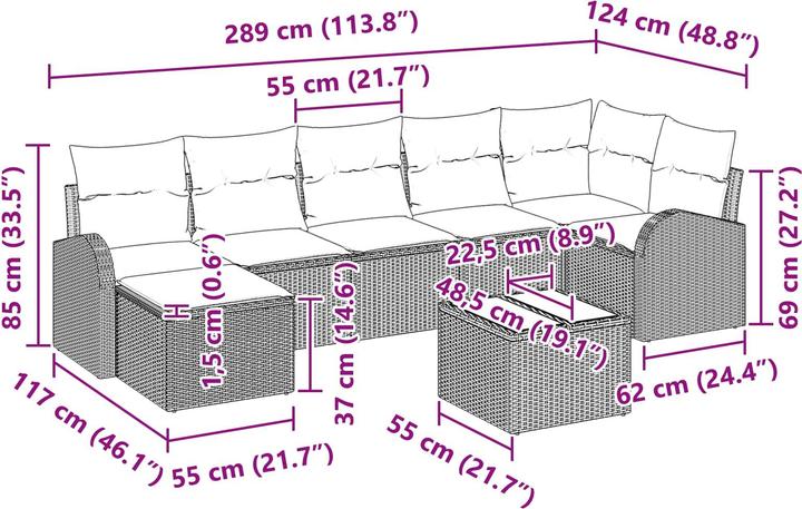 Produktbild vidaXL Gartensofa-set