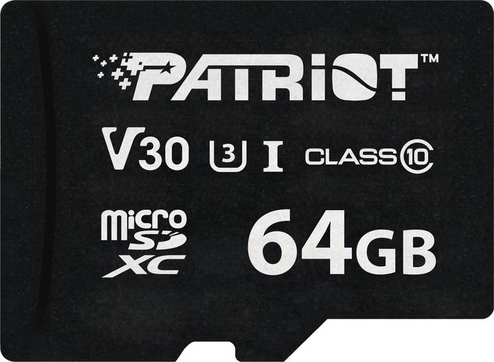 Patriot SD Card 64GB VX Series MicroSDXC V30 PS1680 (64 GB, microSDXC, U3, UHS-I)