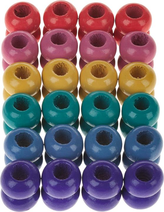Actual product image Rico Design Wooden beads macramé rainbow colors, 24 pieces