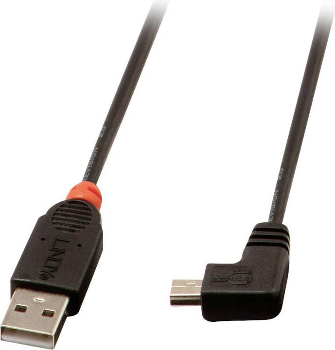 Produktbild Lindy Mini USB Kabel gewinkelt (0.50 m, USB 2.0)