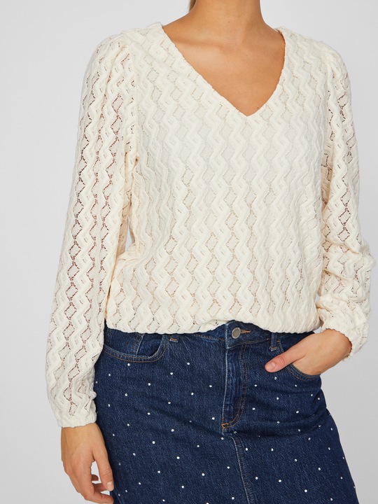 Actual product image Vila V-neck top with long sleeves (S)