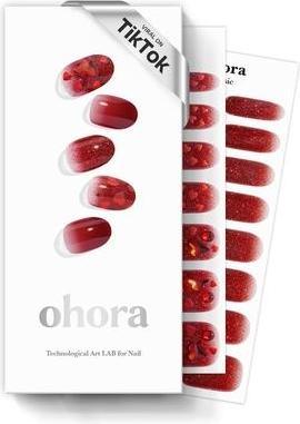 Actual product image Ohora Semi Cured Gel Nail Strips Love Affair - Red Ombre (Love Affair - Red Ombre)