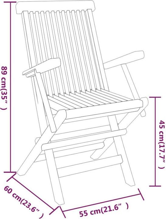 Produktbild vidaXL Garten Essgruppe (60 x 60 x 75 cm)