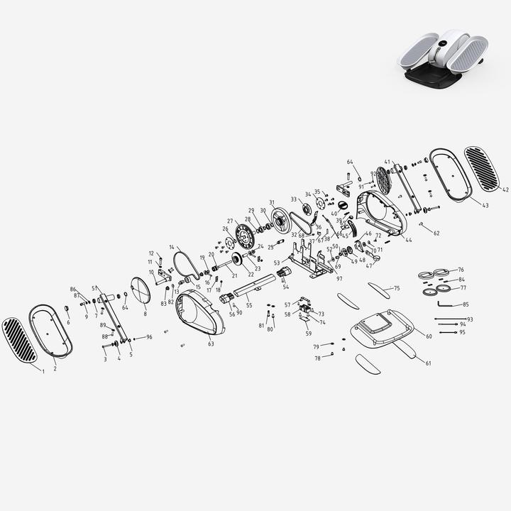 Actual product image Domyos Gehaeuse Mini-Crosstrainer Active Desk