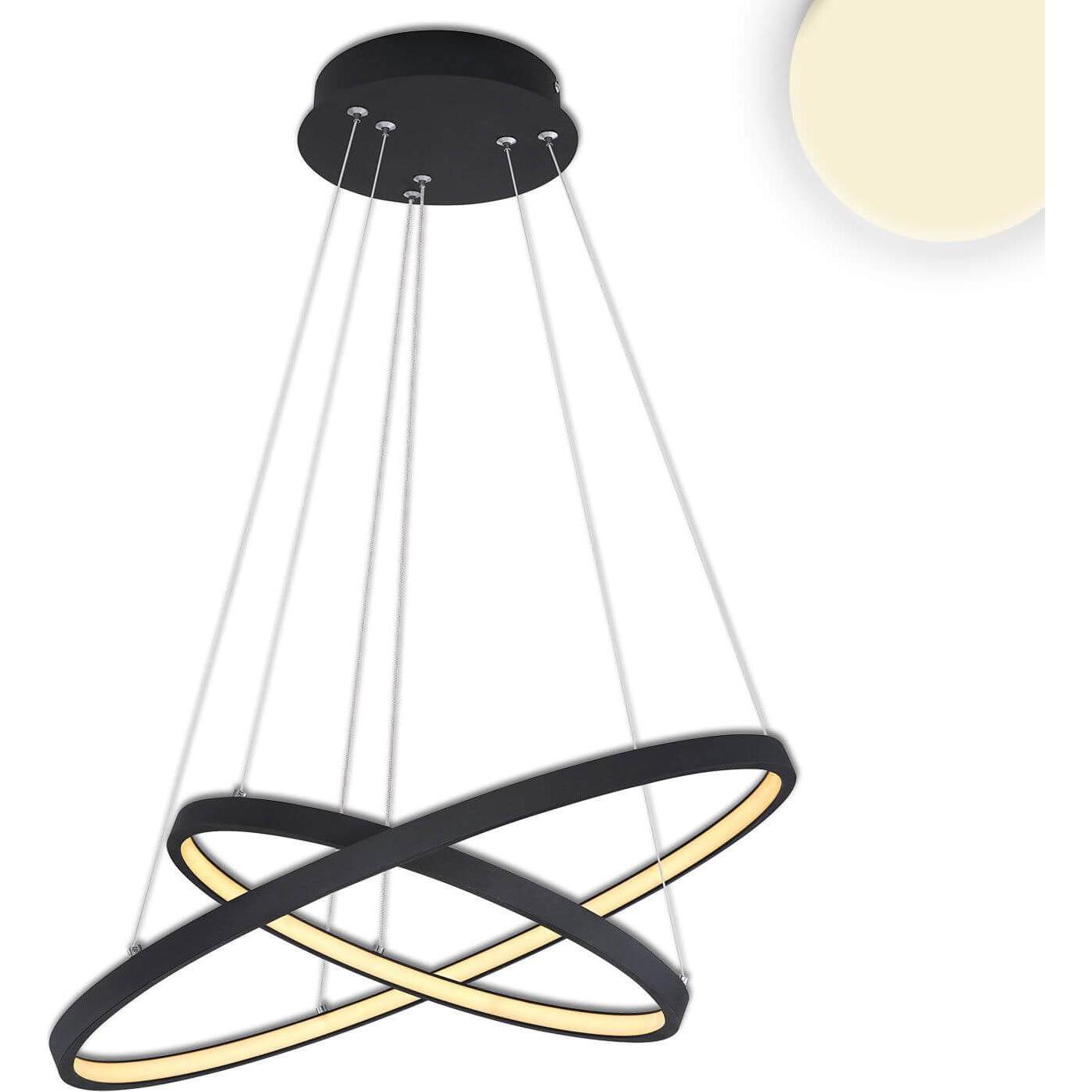 Isoled, Pendelleuchte, LED Hängeleuchte Ring 18W+23W, schwarz, warmweiss