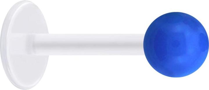 Produktbild Star Piercing Micro Labret transparent mit Kugel Neon dunkelblau (Acryl, ohne Messing, Bioflex)