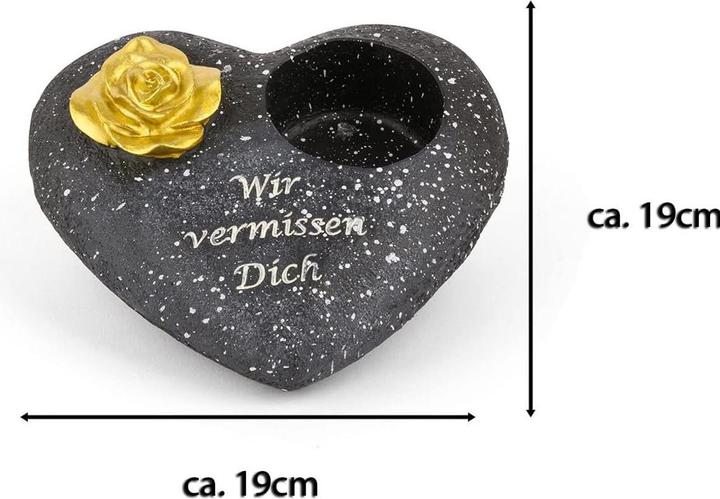 Actual product image Novaliv Grave Decoration I Grave Angel Grave Decoration Grave Heart Grave Decoration Angel for Cemetery