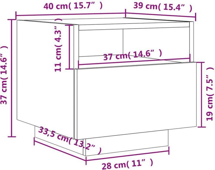 Produktbild vidaXL Nachttische (40 x 39 x 37 cm)