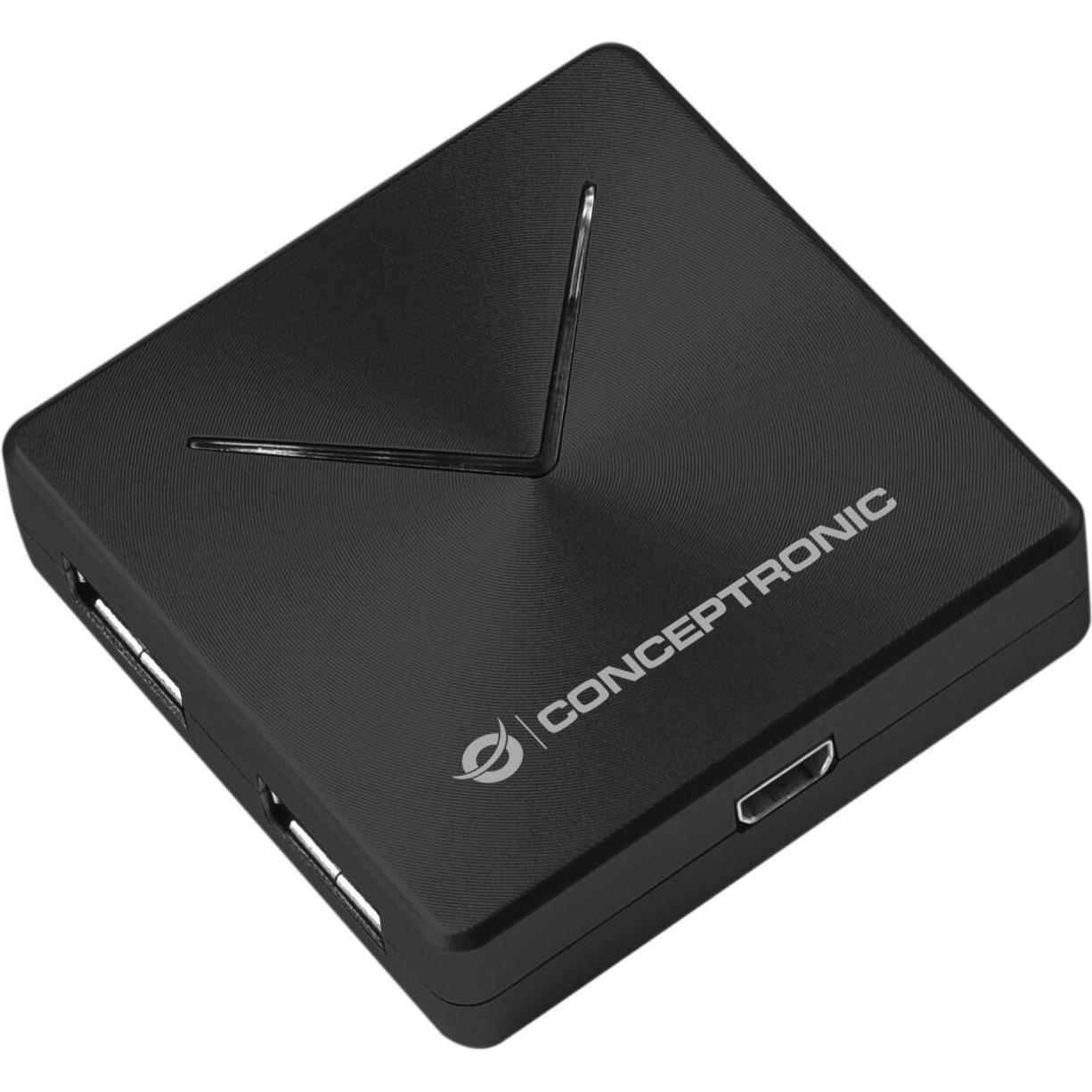 Thumbnail - Conceptronic Usb-Hub (USB-C, 4 Ports), Dockingstation + USB Hub, Schwarz