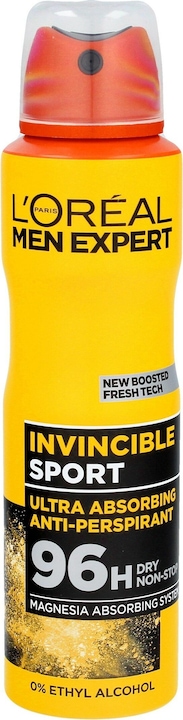 Produktbild L'Oréal Paris L'Oreal - Men Expert Invincible Sport Deodorant 96H Deodorant For Men Spray 150Ml (Spray, 150 ml)