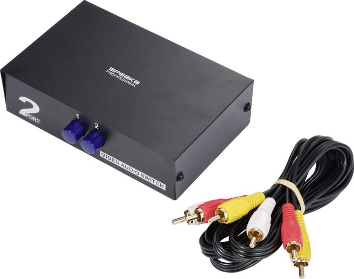 Image du produit SpeaKa Professional SP-11175216 Commutateur composite à 2 ports avec ports audio