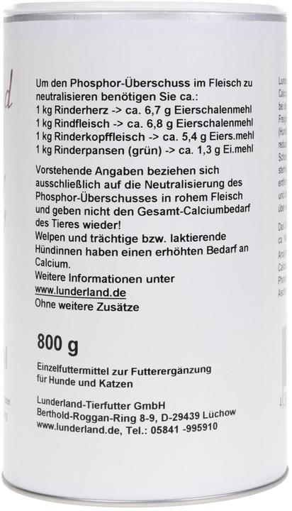 Immagine prodotto Lunderland Polvere di guscio d'uovo organico Mangime complementare (Senior, Adulto, Junior, 1 pz., 800 g)