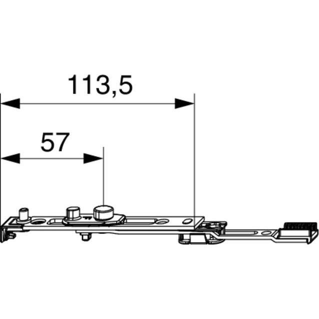 Maco, Türbeschlag + Scharnier, MM Kippverschluss unten, mit KS für Fenster, FFH 470-1750 mm (212689)