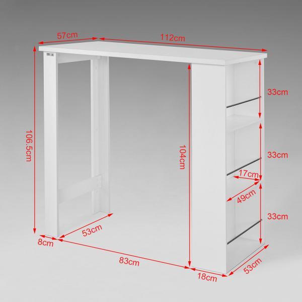 Immagine prodotto SoBuy Tavolo da bar (112 x 57 x 106,5 cm)