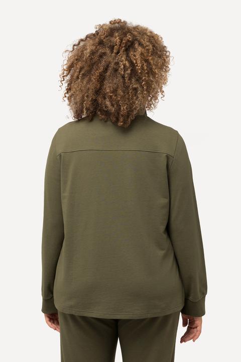 Image du produit Ulla Popken Veste en molleton, col montant et poche kangourou, coupe plus longue à l'arrière (42, 44)