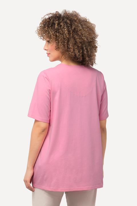Immagine prodotto Ulla Popken T-shirt dal taglio svasato con scollo a tunica e mezze maniche (42, 44)