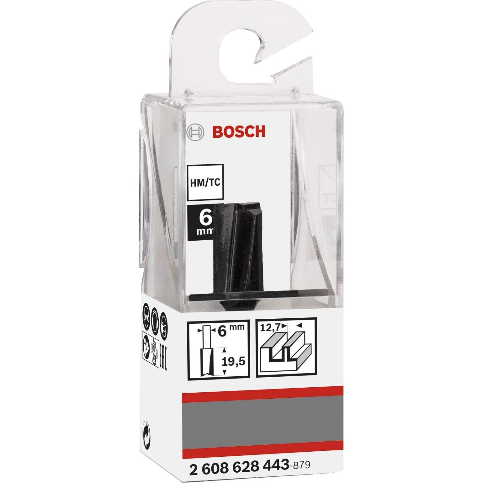 Bosch Professional Zubehör, Punte per fresa, Fresa per scanalature 6 mm. D1 12,7 mm. L 19,5 mm. G 51 mm