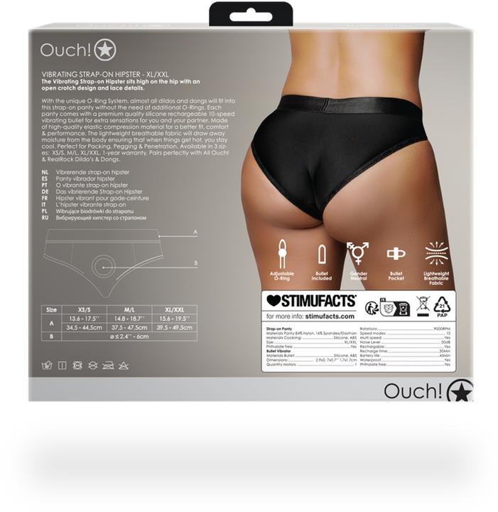 Produktbild Ouch! Vibrating Strap-on Hipster - XL/XXL