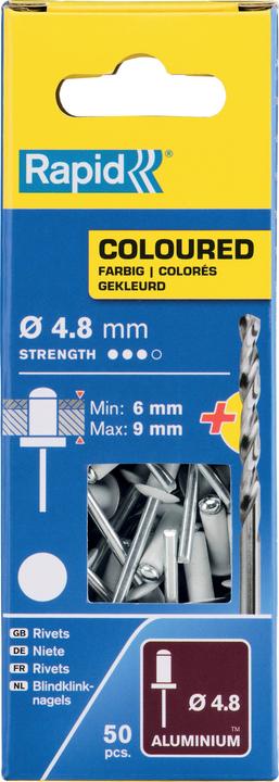 Produktbild Rapid Weisse Blindniete Ø 4,8 x 12 mm