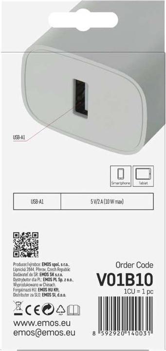 Produktbild Emos USB Wall Charger Basic 10w A (10 W, 1 Port)