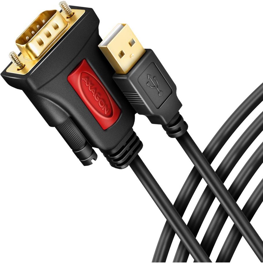 Axagon ADS-1PSN, USB-A 2.0 - cavo RS-232 DB9-M Prolific (1.50 m), Cavo di interfaccia