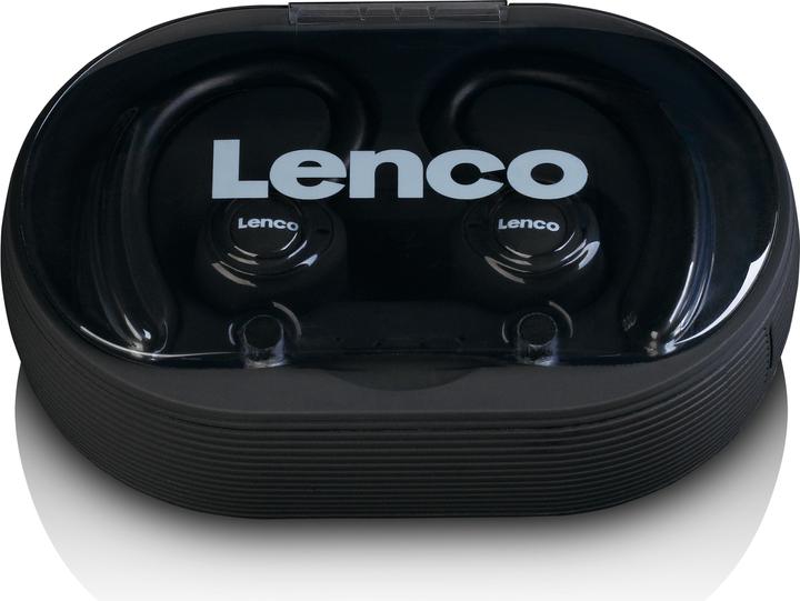 Immagine prodotto Lenco Auricolare stereo B 460BK Bluetooth® Sport, gancio per le orecchie, resistente al sudore (60 h, Senza fili)