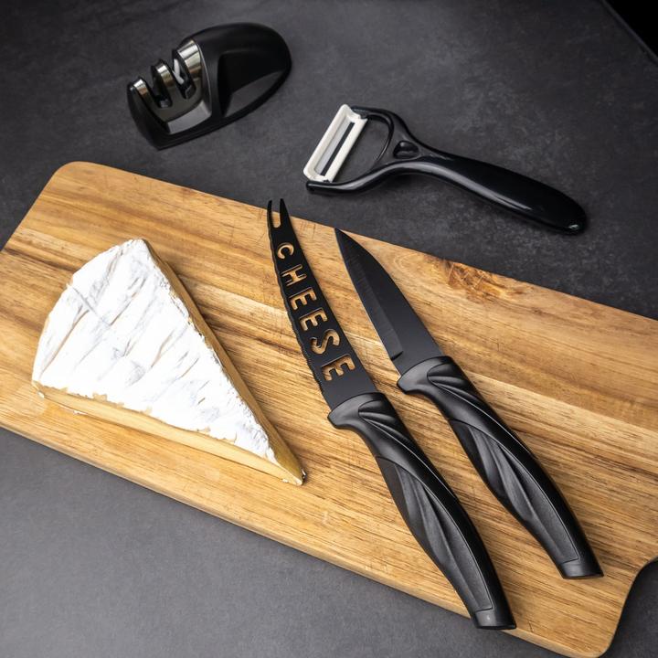 Actual product image Intirilife 17-piece set kitchen knives with knife block