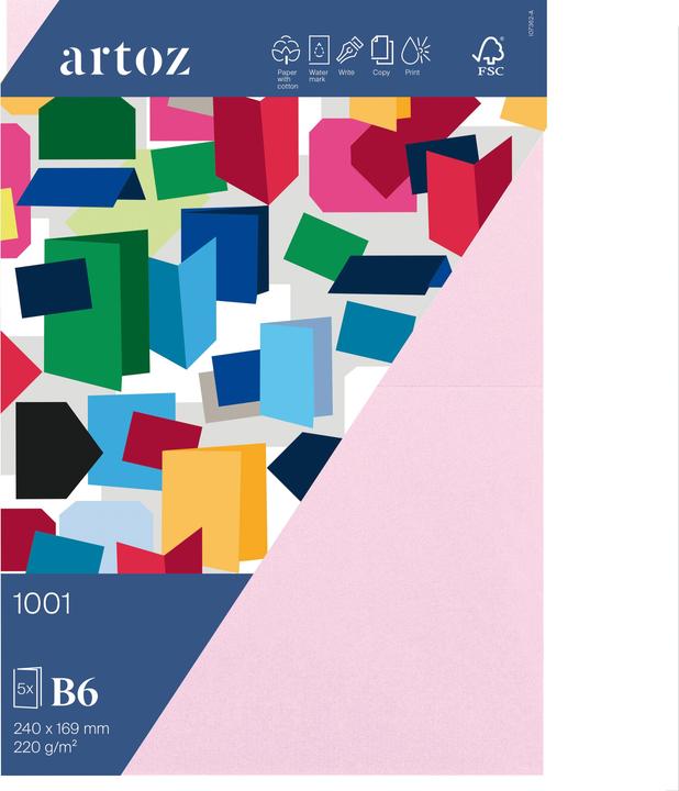Image du produit Artoz 1001 Pkg 5 cartes B6 fleur de cerisier (B6, 220 g/m²)