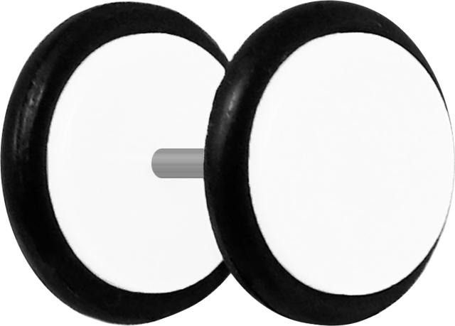 Produktbild Star Piercing Fake Plug weiss mit O-Ring (ohne Messing, Acryl)