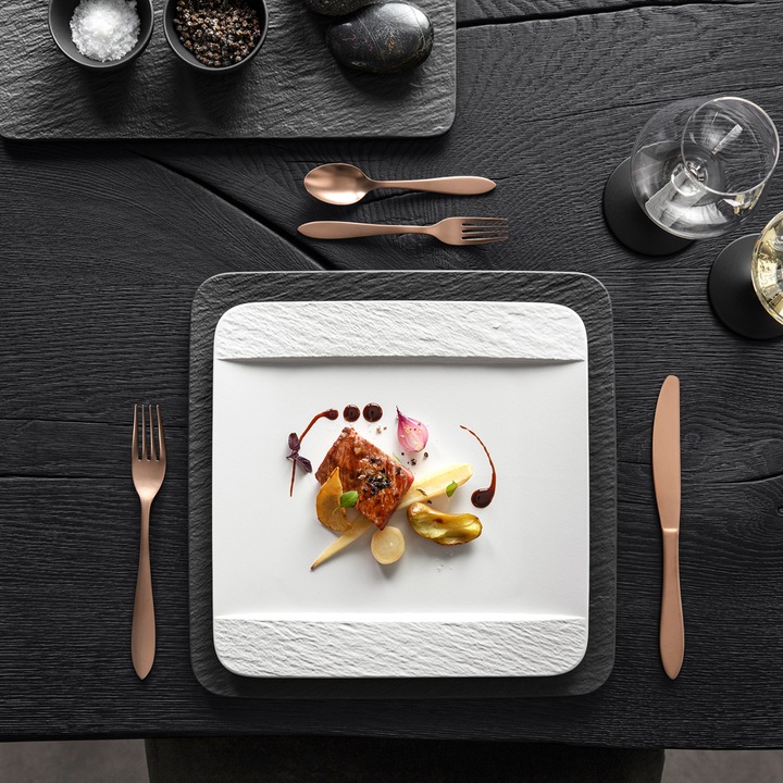 Image du produit Villeroy & Boch Assiette plate carrée Manufacture Rock blanc (1 x)