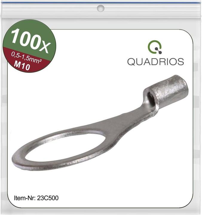 Produktbild Quadrios 23C500 Ringkabelschuh Querschnitt (max.)=1.5 mm² Loch-Ø=10.5 mm Unisol