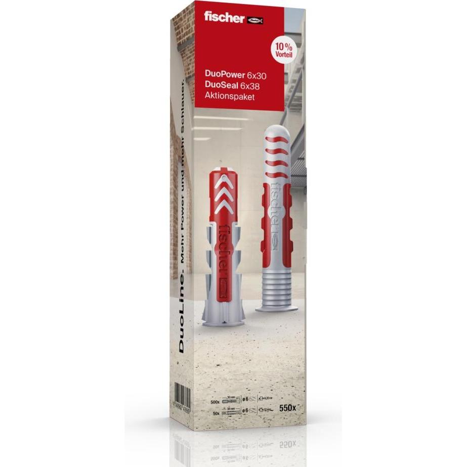 Fischer, Dübel, Dübeltower 6 DuoPower / DuoSeal (550 Stk.)