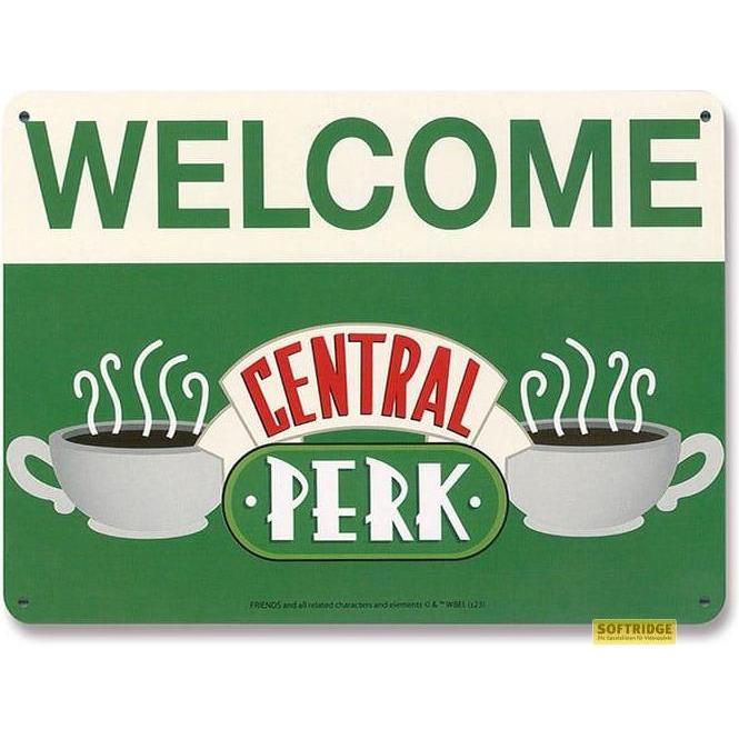 Logoshirt, Wanddeko, Friends Blechschild Central Perk Welcome 15 x 21 cm (15 x 21 cm)