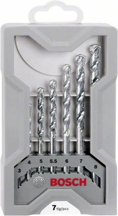 Produktbild Bosch Professional Zubehör 7-tlg. CYL-1 Mauerwerkbohrer-Set, 3/4/5/6/6/7/8 mm (4 mm, 5 mm, 6 mm, 7 mm, 8 mm, 3 mm)