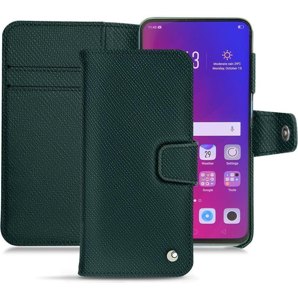 Thumbnail - Noreve Lederschutzhülle Wallet (Oppo Find X), Smartphone Hülle, Grün