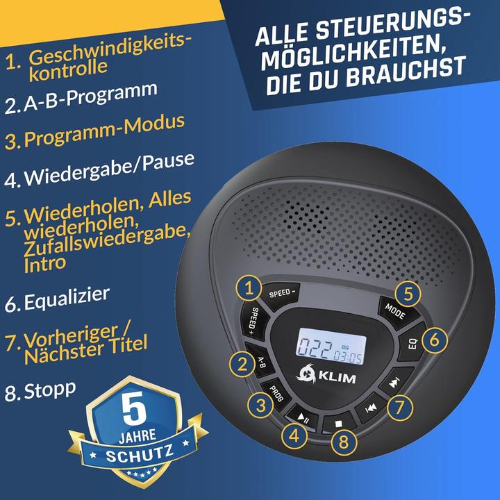 Produktbild Fourze Tragbarer CD-Player mit Lautsprecher