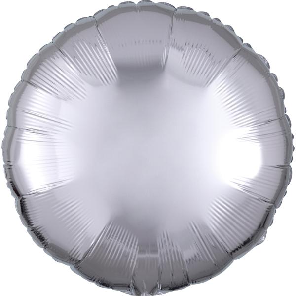 Amscan Standard Metallic Silber Folienballon Rund C16 los