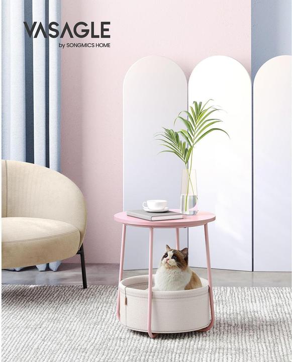 Actual product image Vasagle Side table wood pink 45.0 x 45.0 x 50.0 cm (45 x 45 x 50 cm)