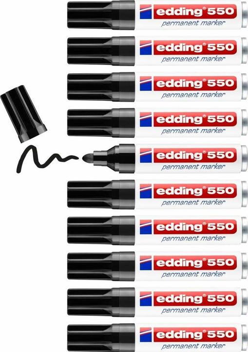 Image du produit Edding 550 Marqueur permanent, pointe ogive, diff. Couleurs (10x)