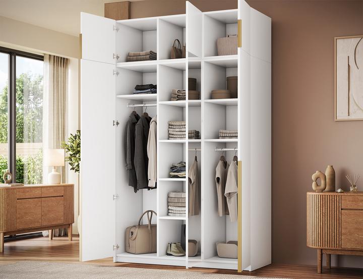 Produktbild ADRK Furniture Alera III mit Aufsatz – Drehtürenschrank (148 x 58 x 250 cm)