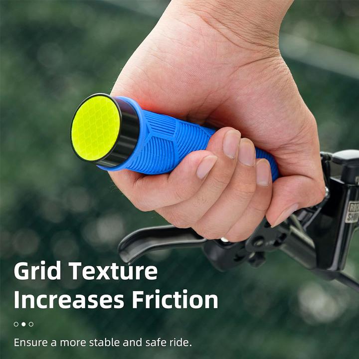 Produktbild Rockbros 40720007003 bicycle grips with reflector - blue