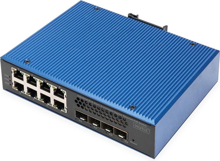 Digitus Industrial 8 + 4 10G Uplink Port L3 managed Gigabit Ethernet PoE Switch (12 Ports)