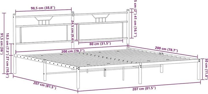 Image du produit vidaXL Bettgestell (200 x 200 cm)