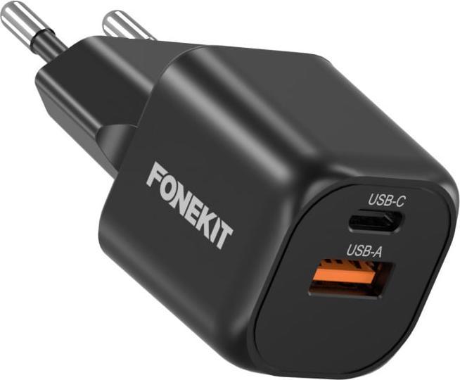 Image du produit FoneKit Mini 20W USB-C + USB-A Charger, black (20 W, 2 ports)