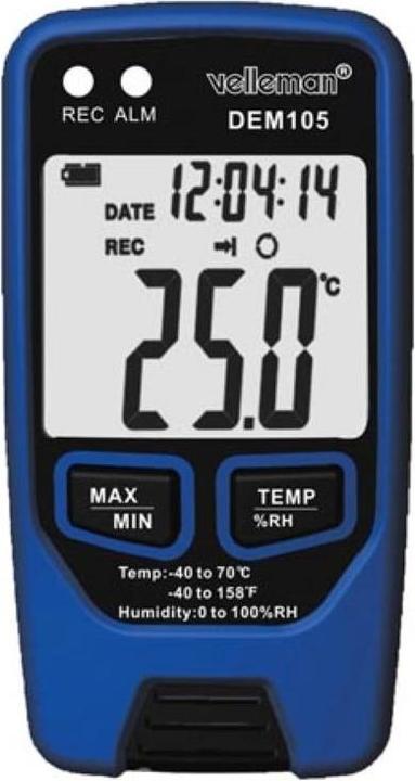 Produktbild Velleman Datenlogger Für Temperatur Und Feuchtigkeit Mit Usb-Schnittstelle (Thermometer)