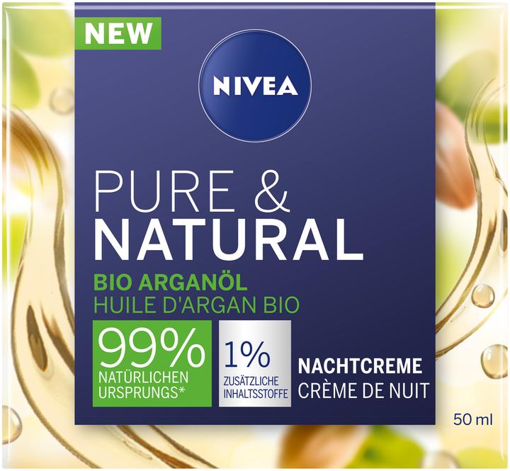Produktbild NIVEA Pure & Natural (50 ml, Nachtcreme)