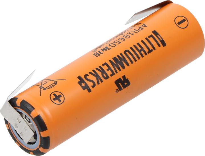 Image du produit A123 Systems A123 APR18650M-A1 1100mAh 3,2V - 3,3V LiFePo4 Akku mit Lötfahne U-Form (18650, 1100 mAh)