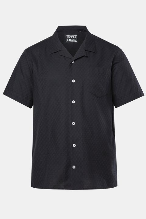 Sthuge Hemd, Halbarm, Kuba-Kragen, Struktur, kastiger Fit (3XL)