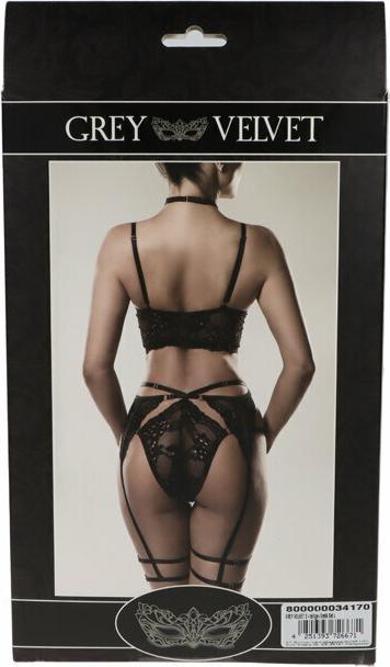 Actual product image Grey Velvet 2-piece erotic set L (L)